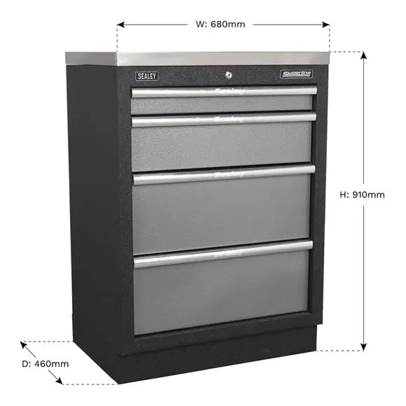 Sealey Apms51 Modular 4 Drawer Cabinet 680Mm 2