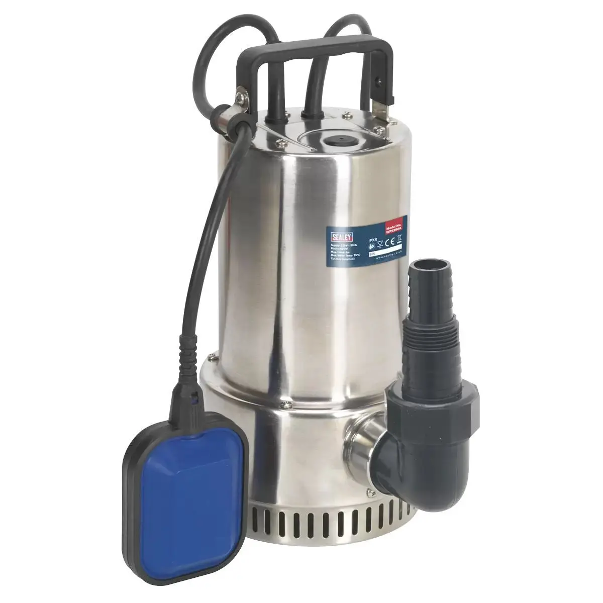 Sealey Wps250a Automatic Stainless Submersible Clean Water Pump 250L/Min 230V 1