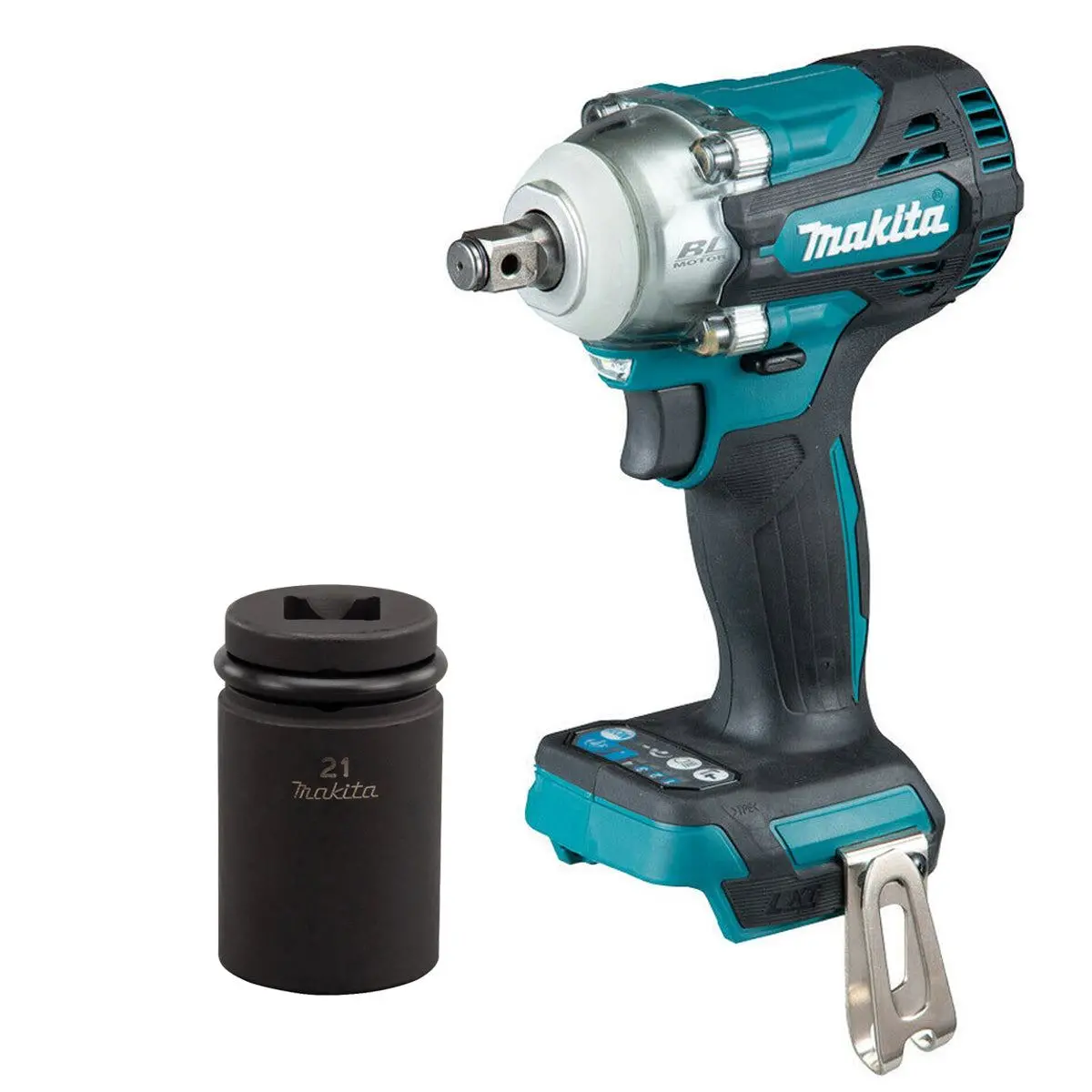 Makita Dtw300z 18V 1/2" Brushless Impact Wrench Body With 21Mm Impact Socket 1