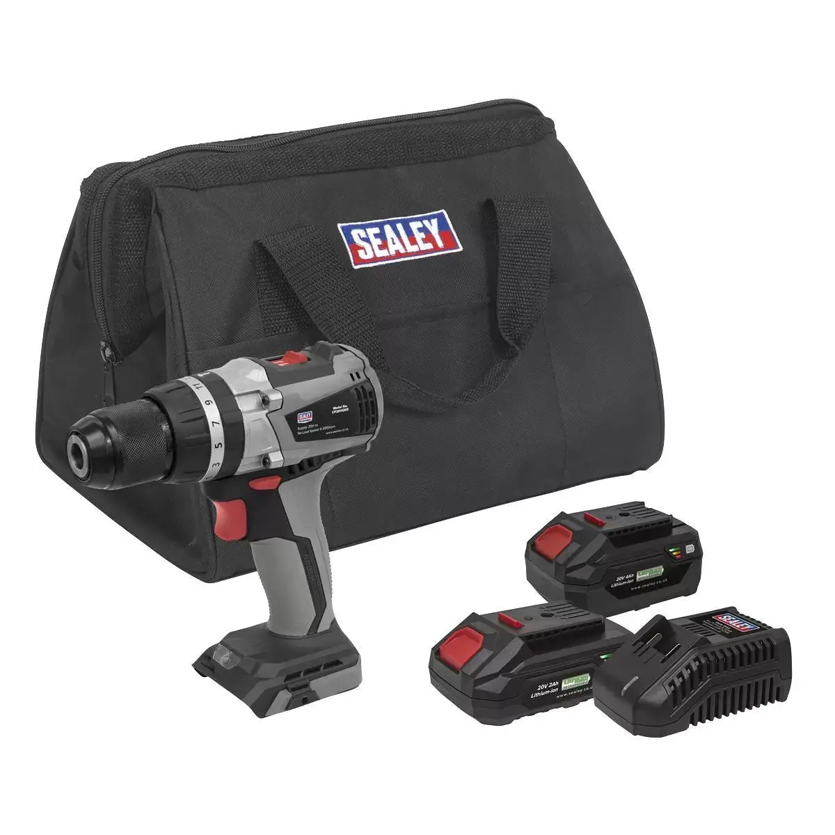 Sealey Cp20vddxkit 20V 13Mm Combi Drill With 2 Batteries & Charger In Bag 1