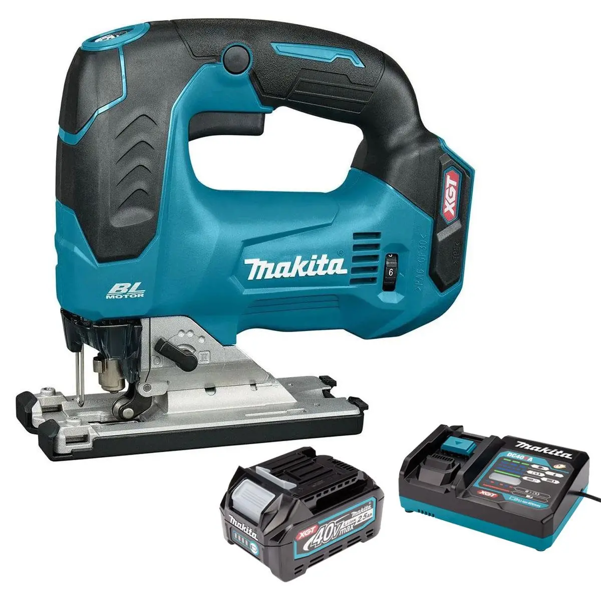 Makita Jv002gz 40V Xgt Brushless Handle Grip Jigsaw With 1 X 2.5Ah Battery & Charger 1