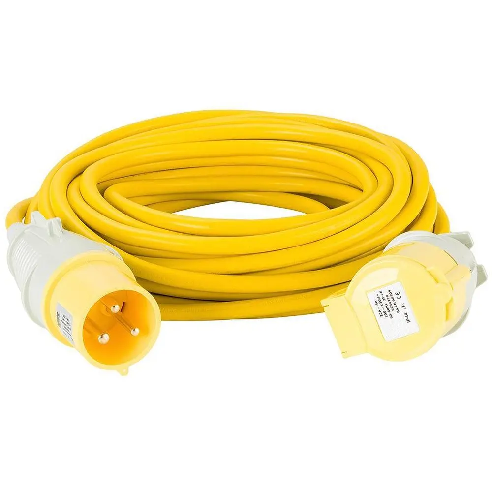 Connexion 14M Extension Cable Lead 1.50Mm 16A Plug Yellow 110V - 10801 1