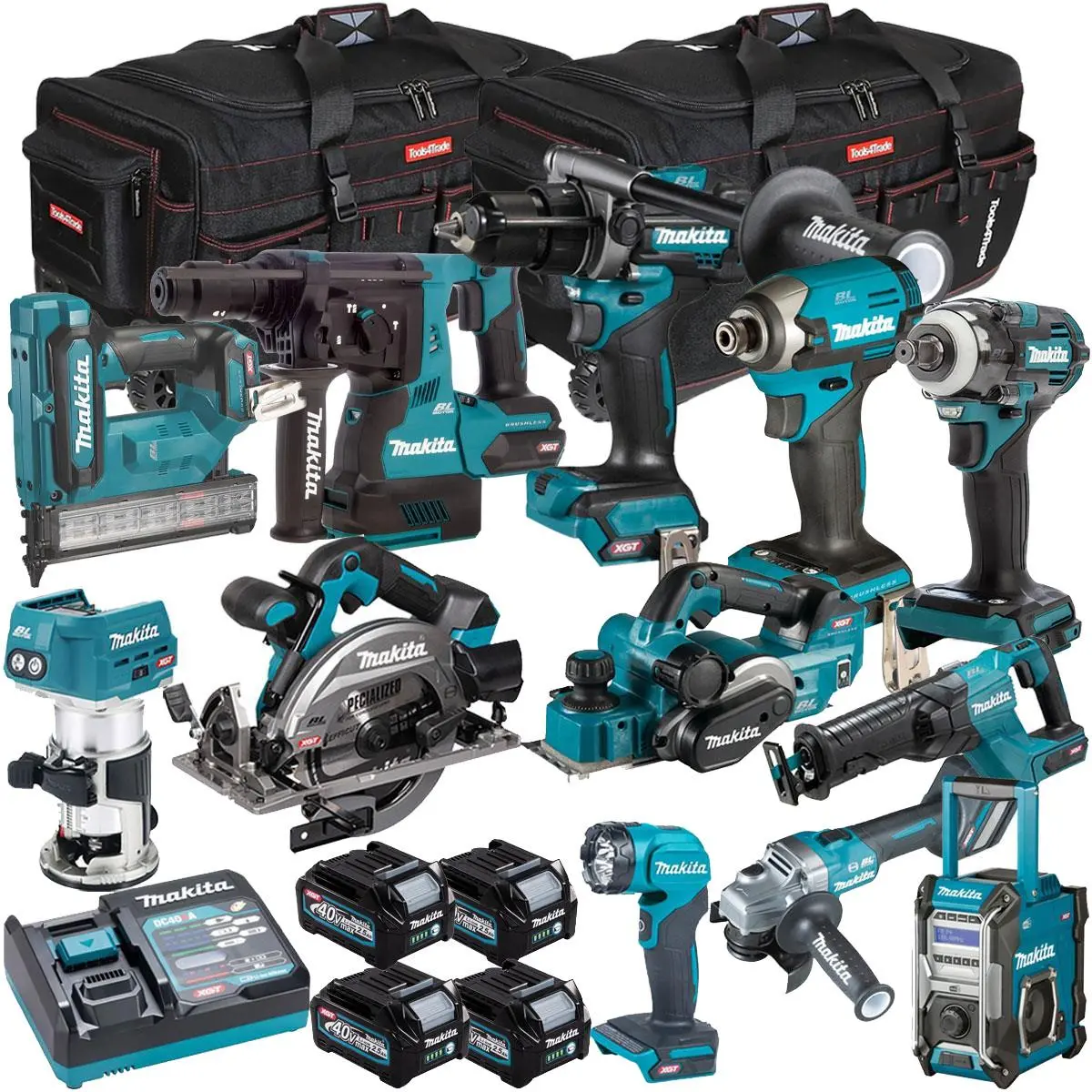 Makita 40V Xgt 12 Piece Brushless Power Tool Kit With 4 X 2.5Ah Battery T4tkit-16054 1