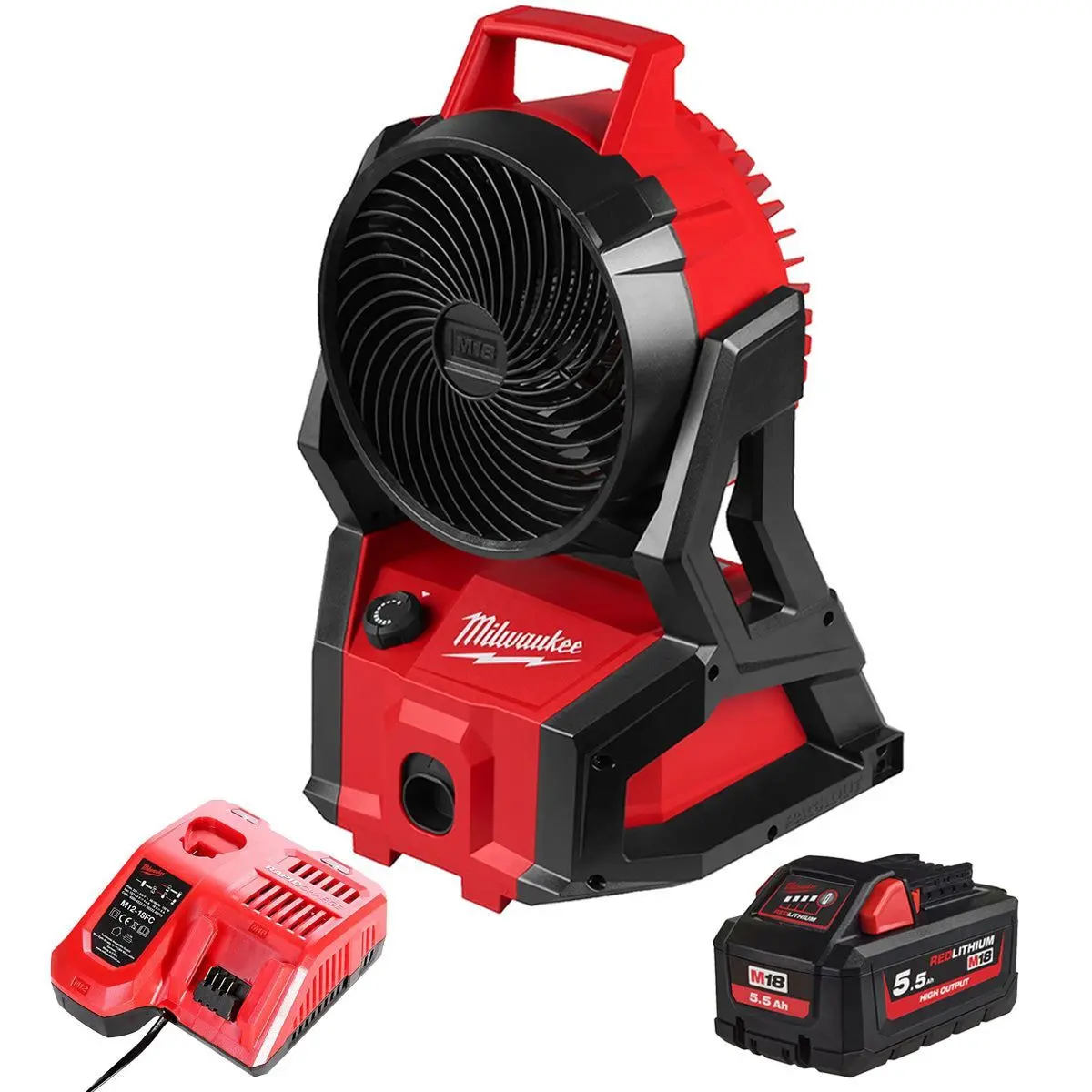 Milwaukee M18afg2-0 18V 2Nd Generation Air Fan With 1 X 5.5Ah Battery & Charger 1