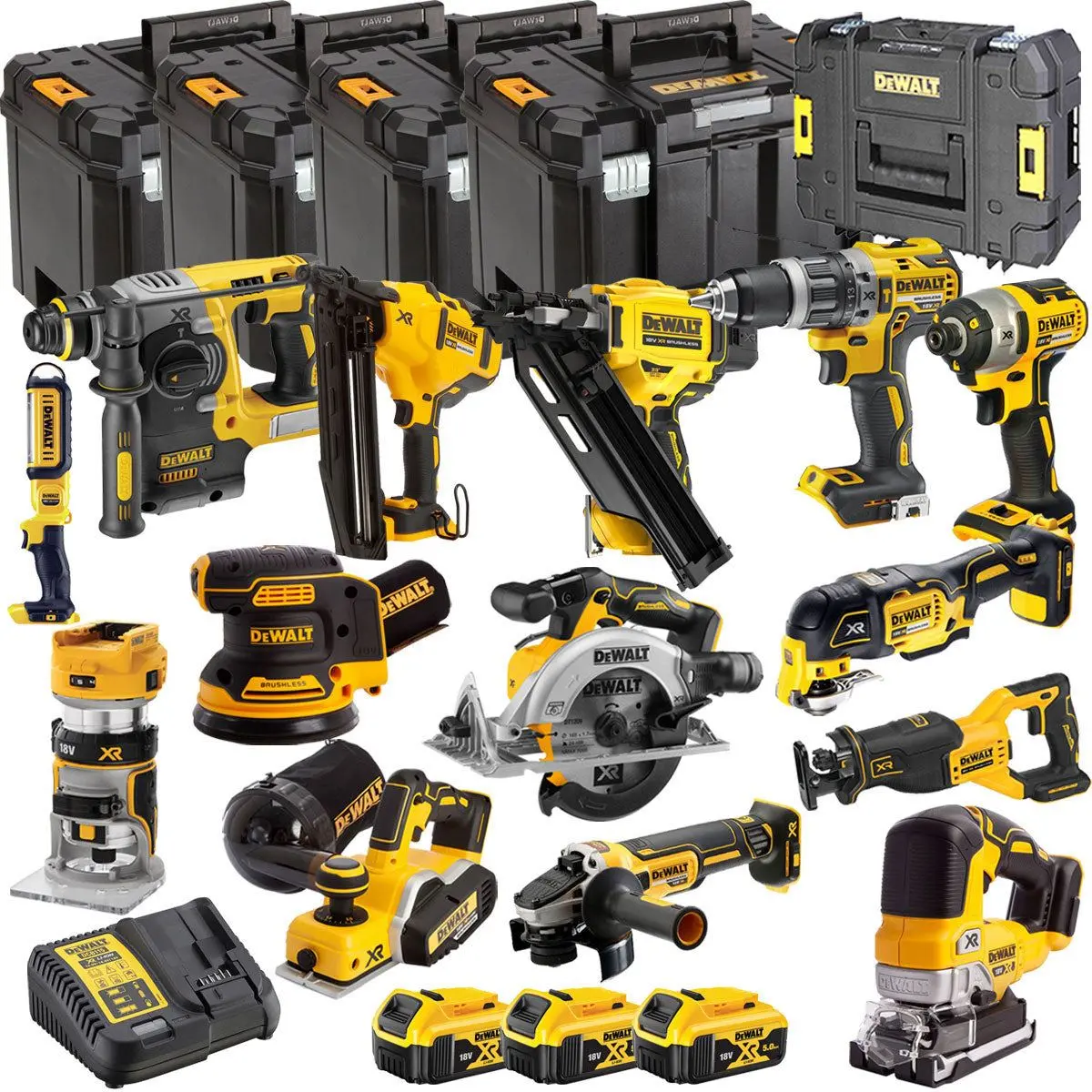 Dewalt Dckt4t14b3 18V Brushless 14 Piece Kit With 3 X 5.0Ah Battery Charger & Tstak Tool Storage 1