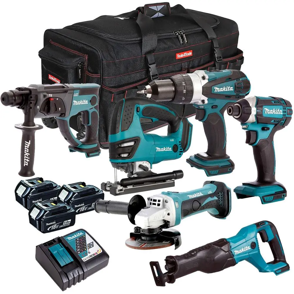 Makita 18V 6 Piece Combo Kit 3 X 5.0Ah Batteries & Charger T4t6072pt 1