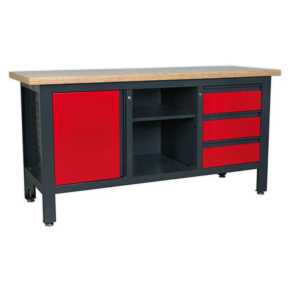 Sealey Ap1905b Workstation With 3 Drawers 1 Cupboard & Open Storage 1