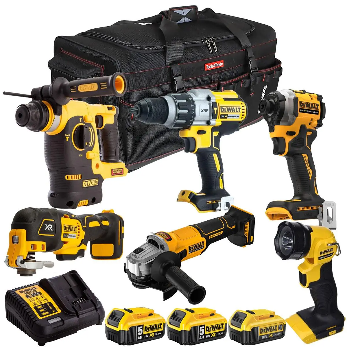 Dewalt 18V 6 Piece Combo Kit With 3 X Batteries & Charger T4tkit-2678 1