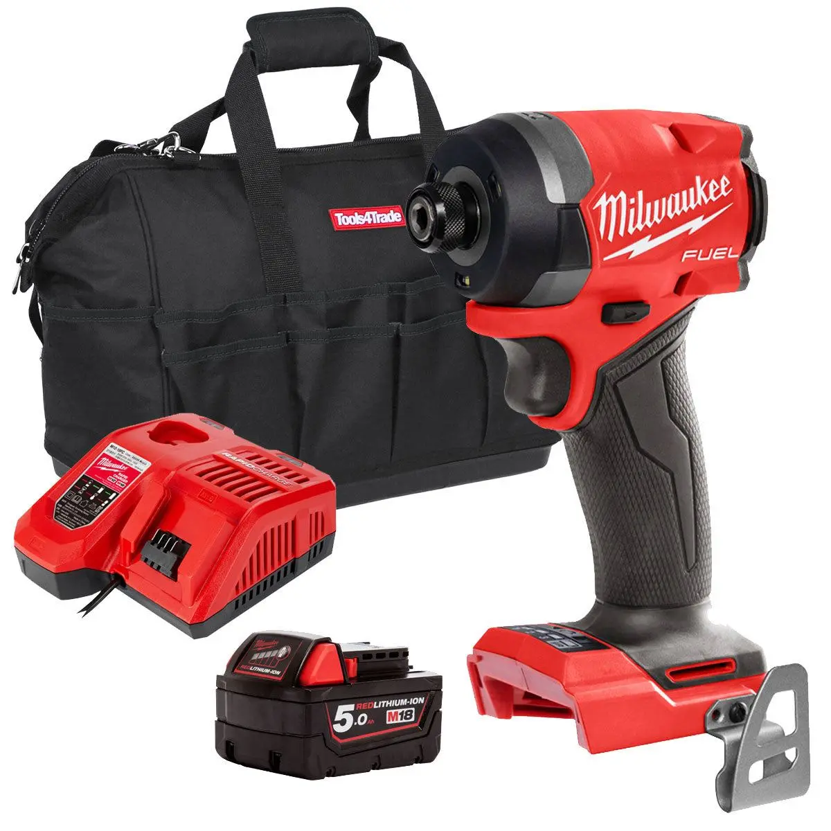 Milwaukee M18fid3-0 18V Fuel Brushless 1/4" Impact Driver With 1 X 5.0Ah Battery, Charger & Bag 1