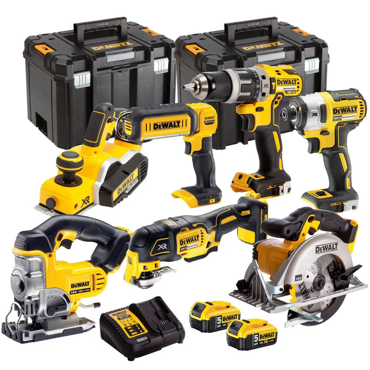 Dewalt Dck665p3t1 18V 7 Piece Power Tool Kit With 2 X 5.0Ah Batteries 1