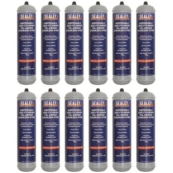 Sealey Mig/Mix/100/12 Disposable Carbon Dioxide/Argon Gas Cylinder 100G Box Of 12 1