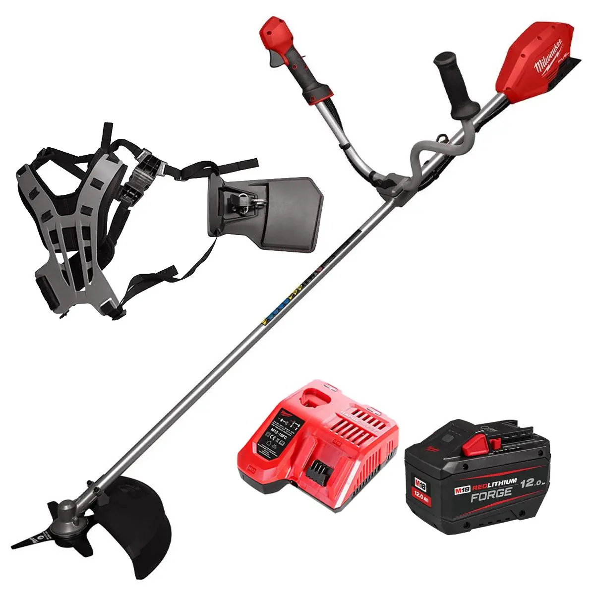 Milwaukee M18fbcu-0 M18 18V Brushless Brush Cutter With 1 X 12.0Ah Battery Charger & Harness 1