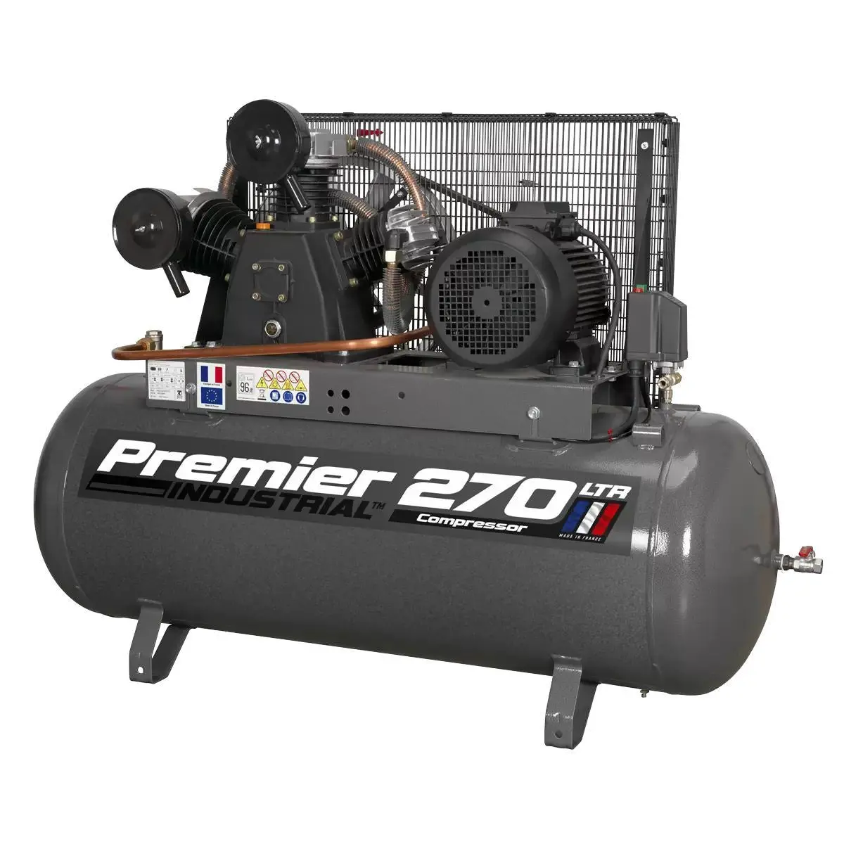 Sealey Sac32775b 270L Belt Drive Air Compressor 415V 1