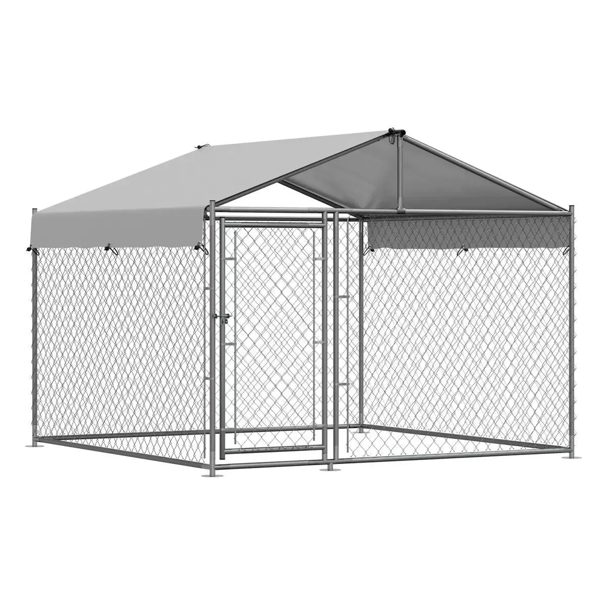 Sealey Dg281 Dellonda 2 X 2 X 1.5M Dog Kennel, Galvanized Steel, Roof Cover & Chain Link Fencing 1