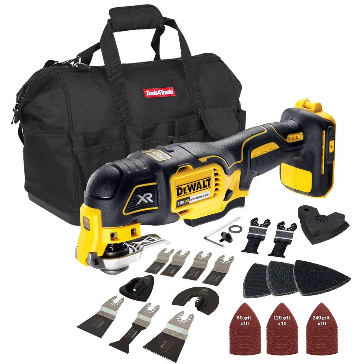 Dewalt Dcs355n 18V Brushless Oscillating Multitool Body With Accessories Set & Bag 1