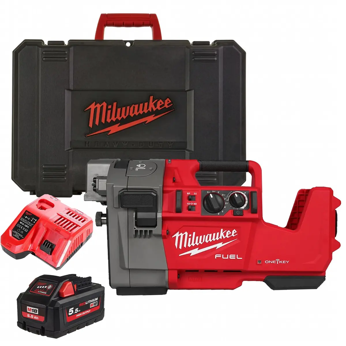 Milwaukee M18frgro114-0C 18V M18 Fuel Brushless Roll Groover With 1 X 5.5Ah Battery Charger & Case 1