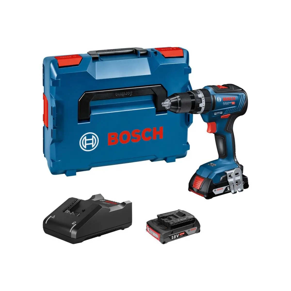 Bosch Gsb 18V-55 Professional Combi Drill 2 X 4.0Ah Batteries & Charger In Case 06019H5372 1