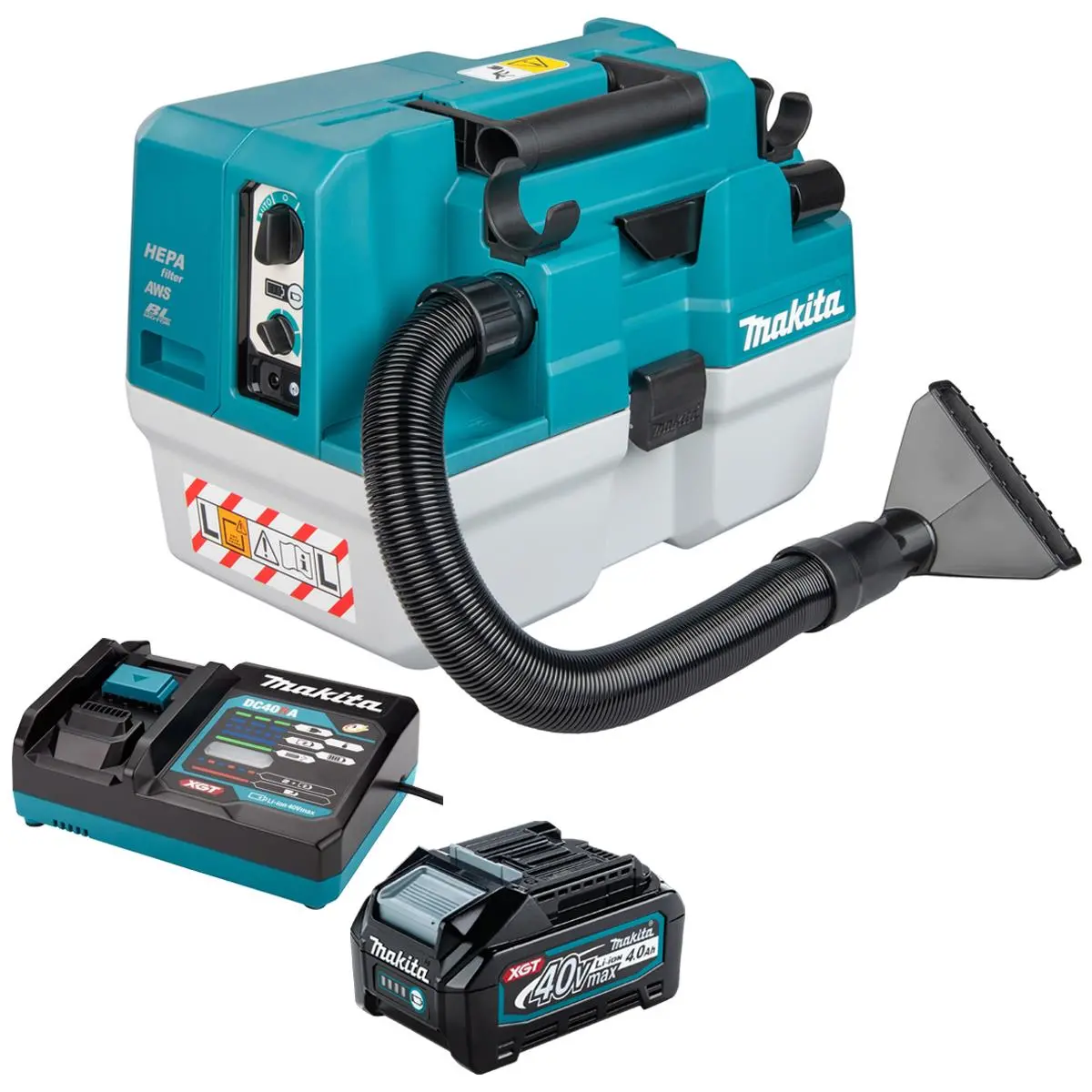 Makita Vc013glz03 40V Max Xgt Brushless Vacuum Cleaner With 1 X 4.0Ah Battery & Charger 1