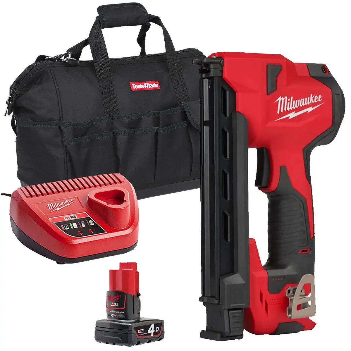Milwaukee M12 Bcst-0 12V Cable Stapler With 1 X 4.0Ah Battery & Charger In Bag 1