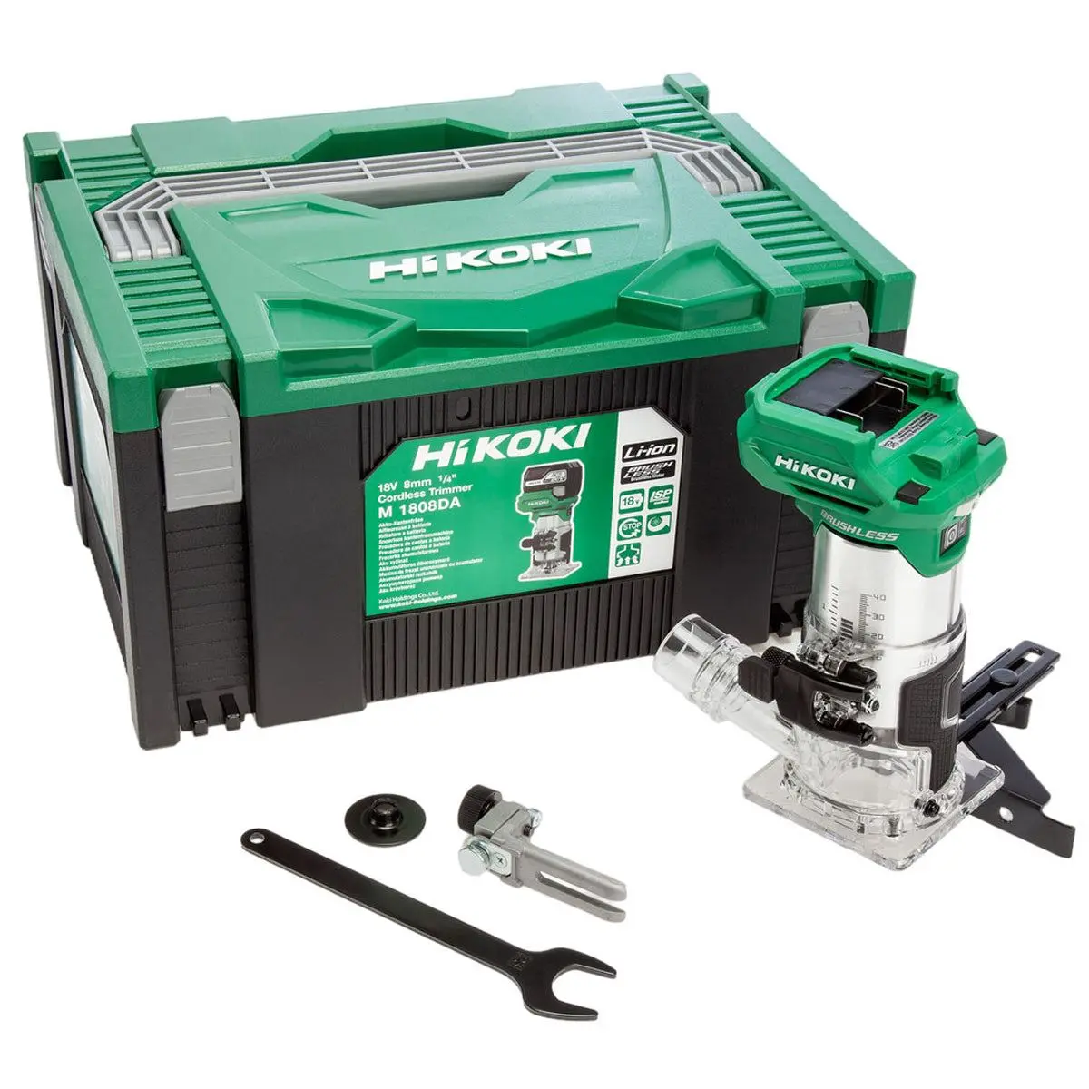 Hikoki M1808daj2z 18V 1/4" Brushless Router Trimmer Body With Carry Case 1