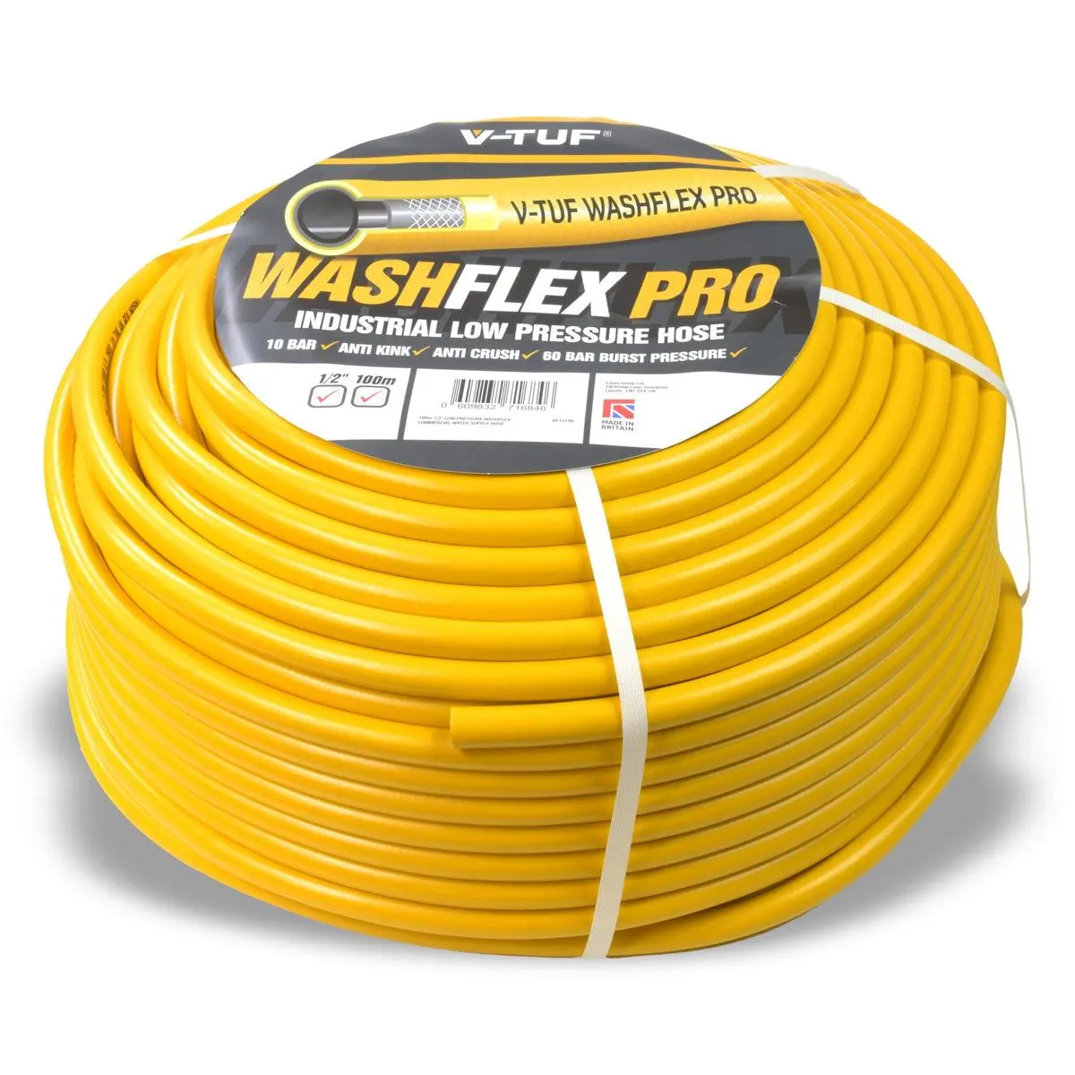 V-Tuf Bf12100 Washflex Pro Water Supply Hose 100M, 1/2" Flexible Hose For Reliable Water Supply 1