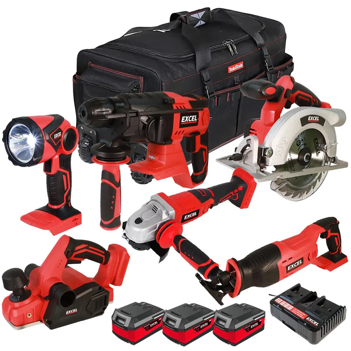 Excel 18V 6 Piece Combo Kit With 3 X 4.0Ah Batteries Exl10206 1