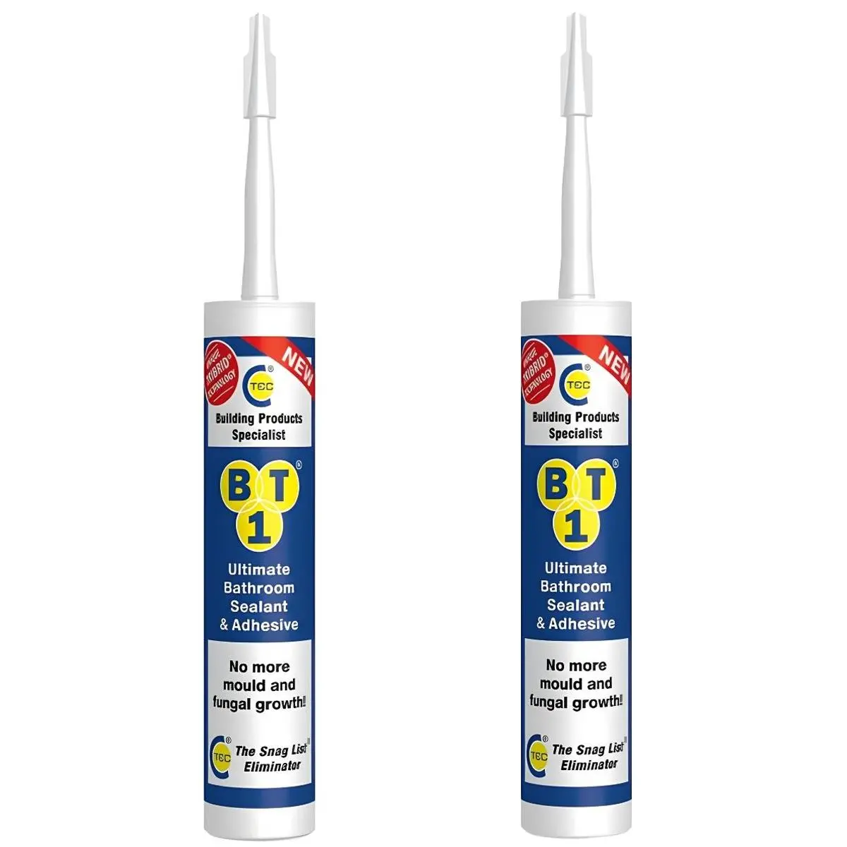 C-Tec Bt1 290Ml Ultimate Bathroom Sealant & Adhesive White Pack Of 2 1