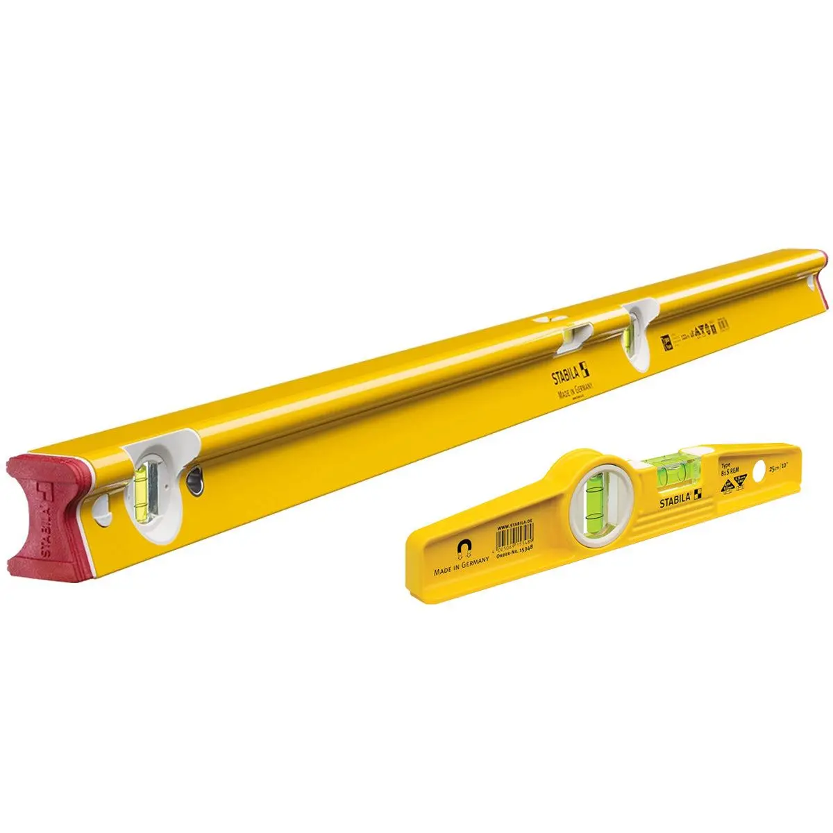 Stabila Stb-R-120 1220Mm / 48" R-Type Spirit Level 3 Vial - 18374 With 25Cm Magnetic Rare Earth Torpedo Level 1