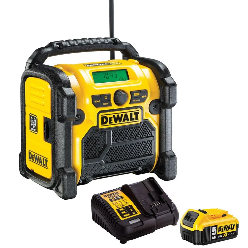Dewalt Dcr020 240V Compact Dab Radio With 1 X 5.0Ah Battery & Charger 1