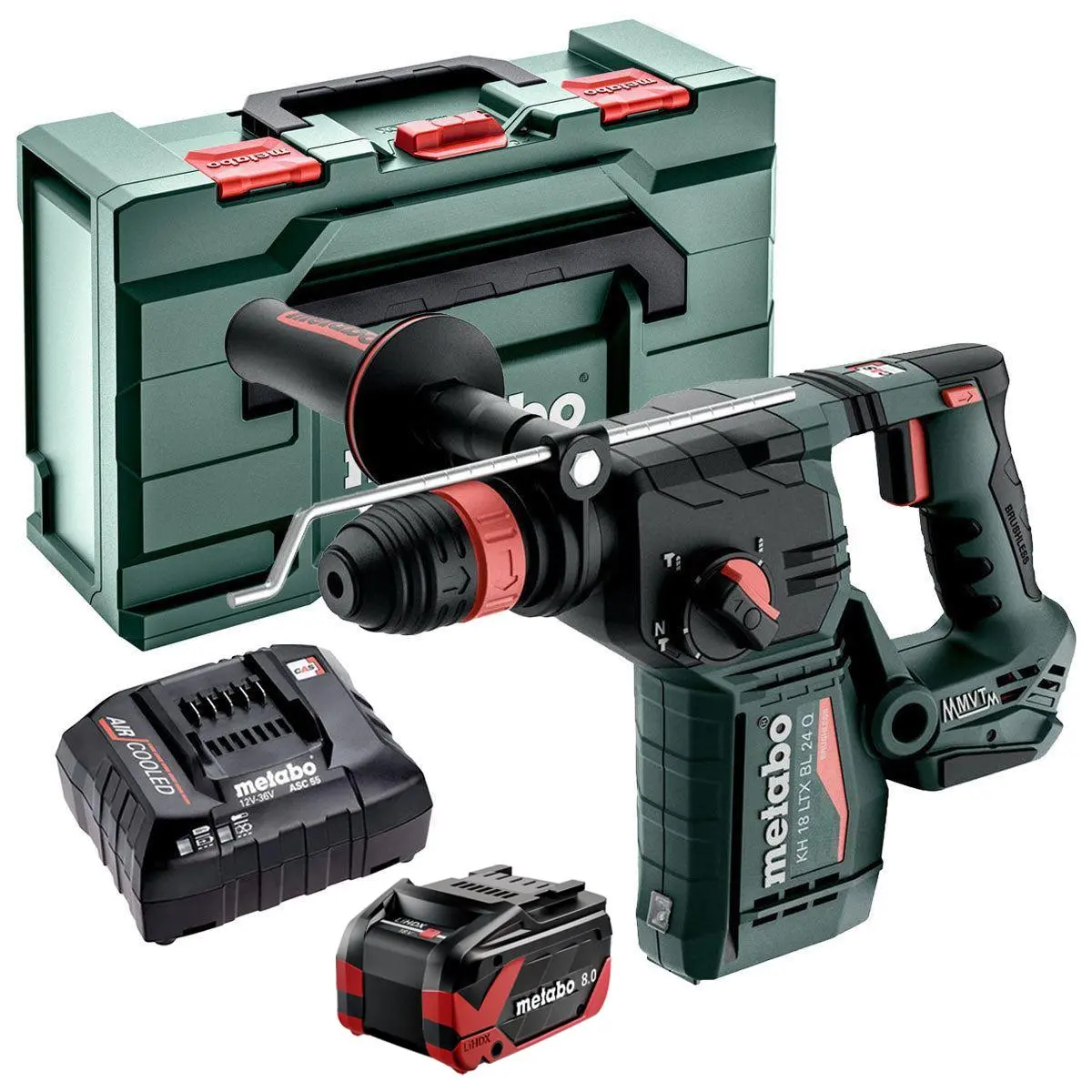 Metabo Kh 18 Ltx Bl 24 18V Brushless Sds+ Hammer Drill With 1 X 8.0Ah Battery Charger & Metabox 1