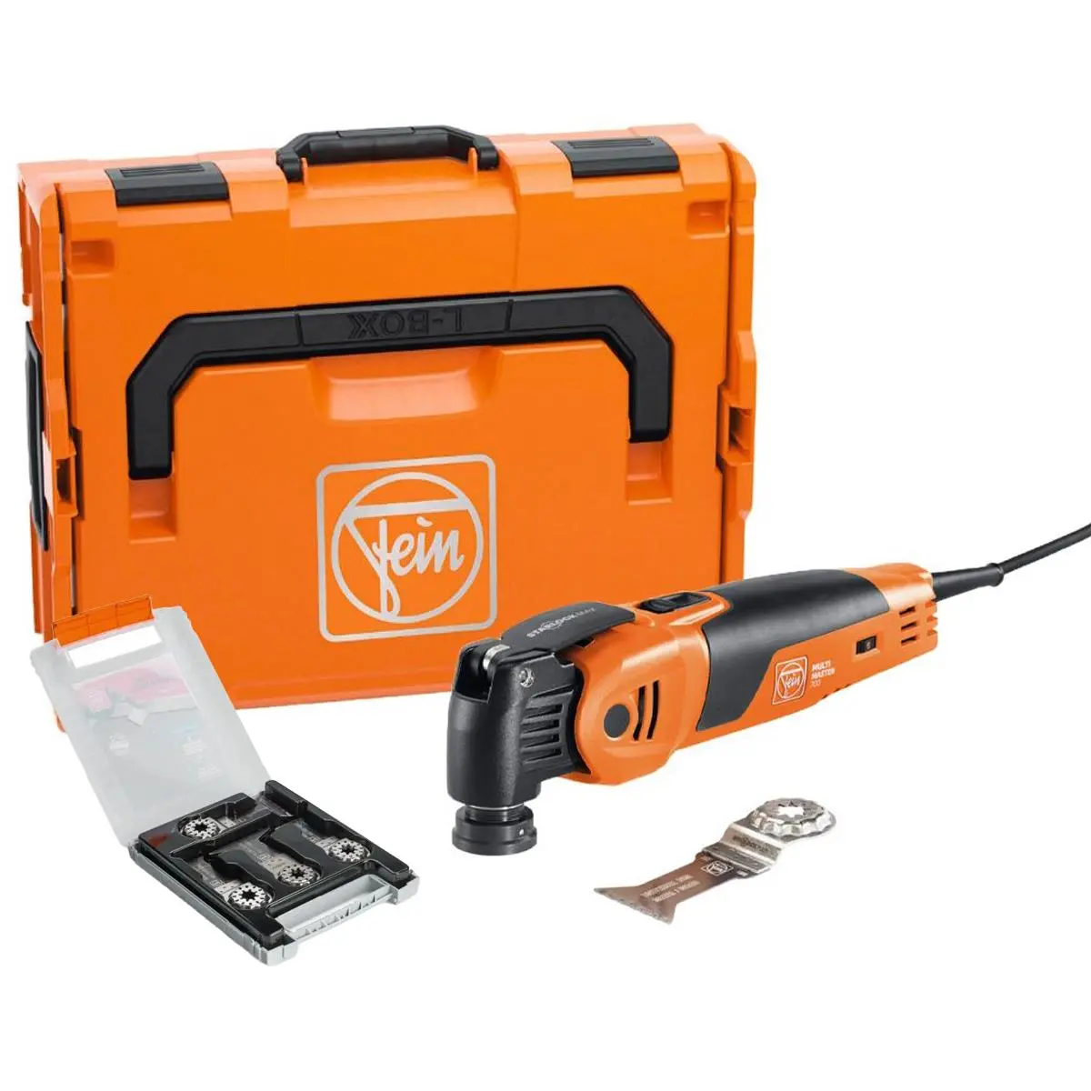 Fein Mm 700 Max Starlock Multimaster Oscillating Multi-Tool In Case With 6 Piece Wood Metal Cut Set 1