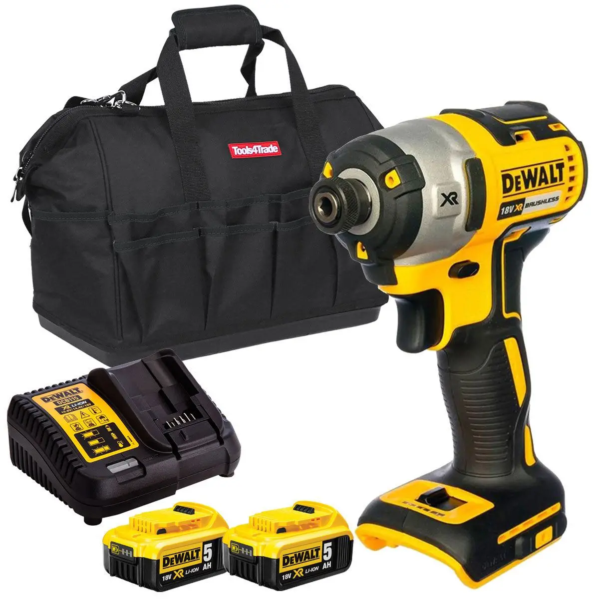Dewalt Dcf887n 18V Brushless Impact Driver With 2 X 5.0Ah Batteries & Charger In Bag 1