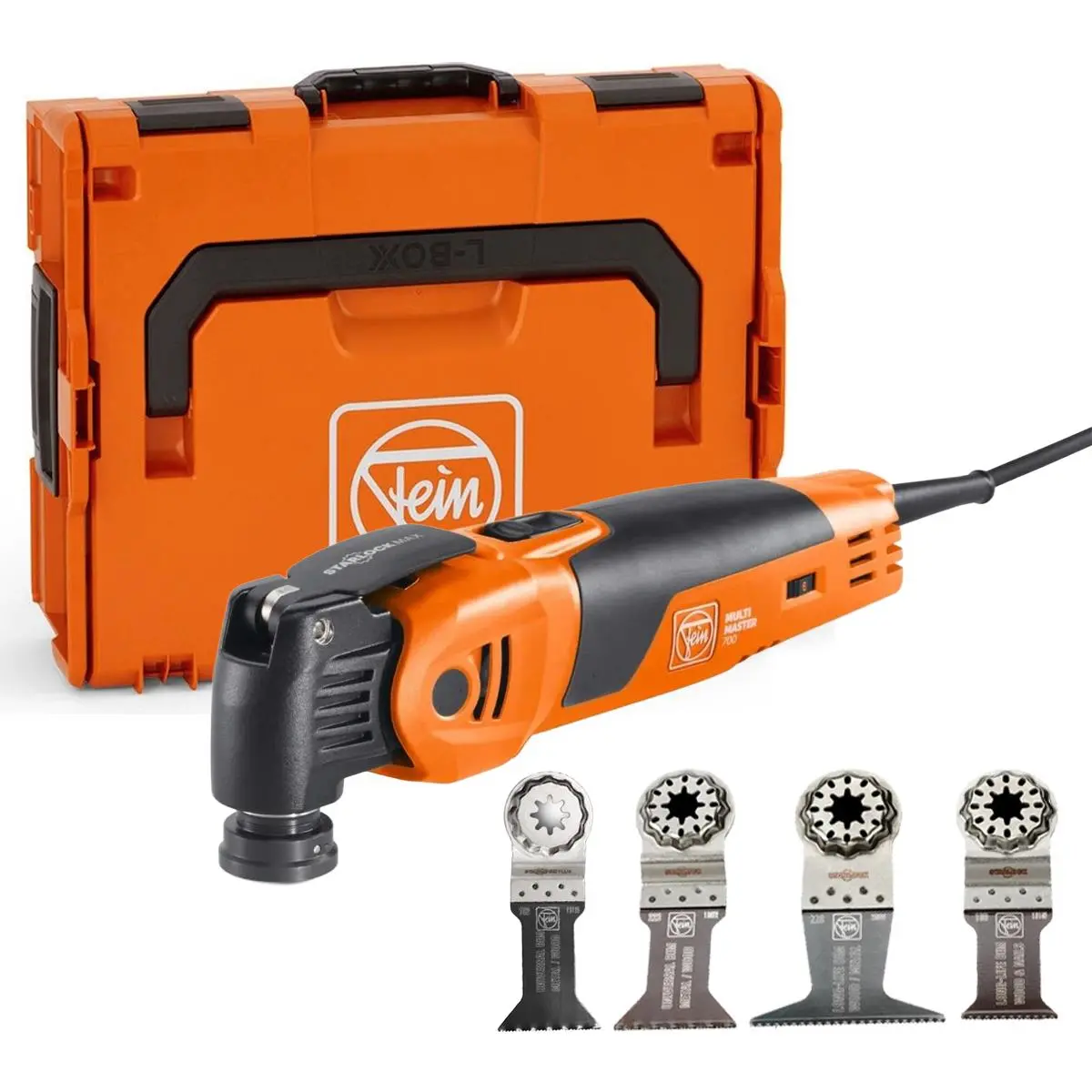 Fein Mm 700 Max Starlock Multimaster Oscillating Multi-Tool In Case With 3 Piece Wood & Metal Cut Set 1