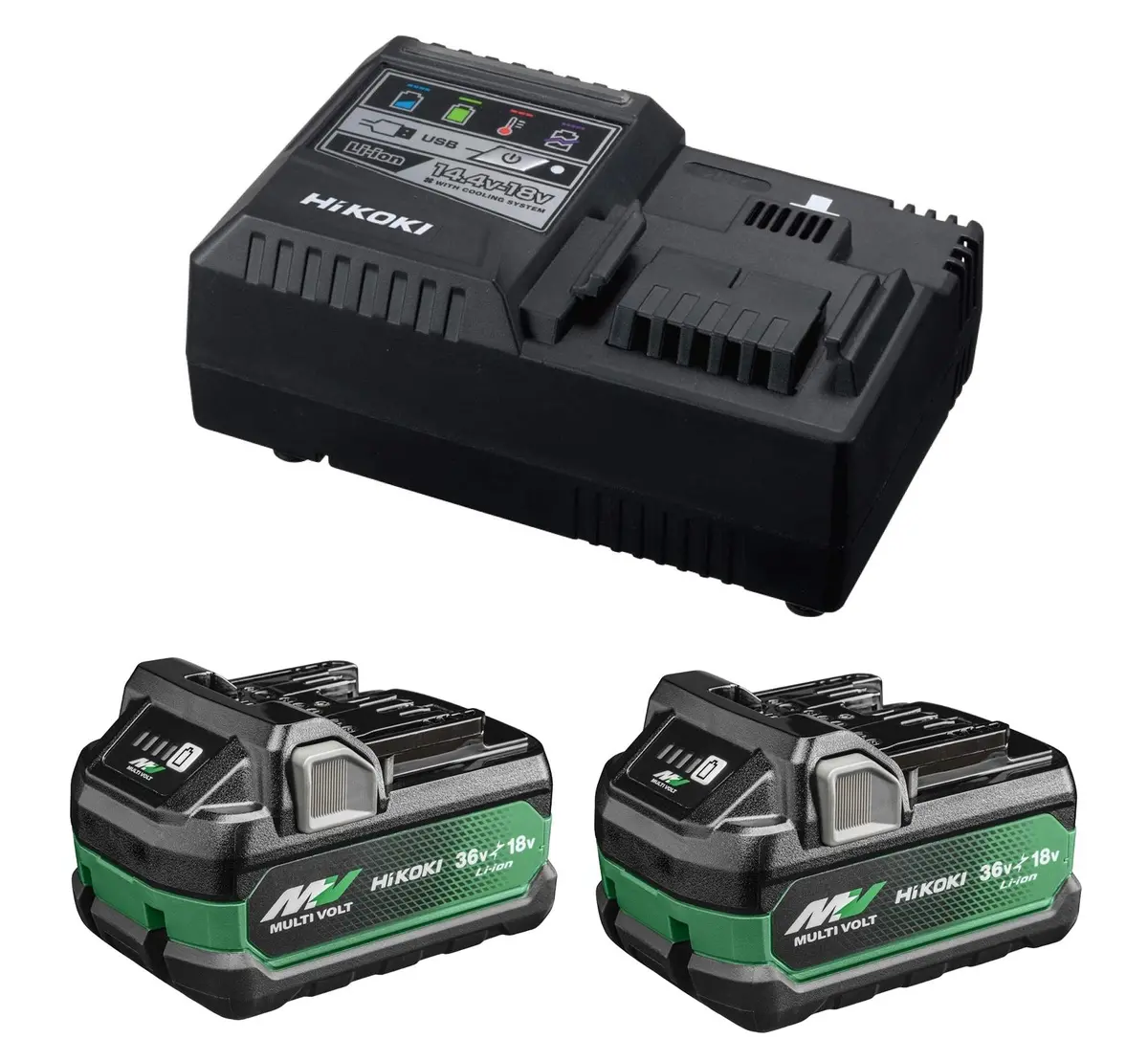 Hikoki Uc18ysl3jhz 36V/18V Multivolt Starter Pack 2 X Bsl36a18x 2.5/5.0Ah Battery & Uc18ysl3 Charger 1