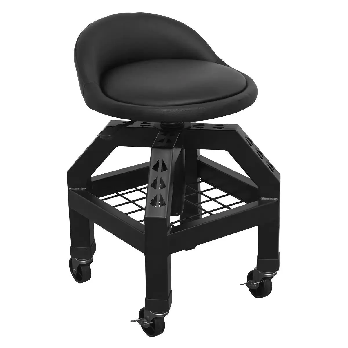 Sealey Scr03b Pneumatic Creeper Stool With Adjustable Height Swivel Seat & Back Rest 1