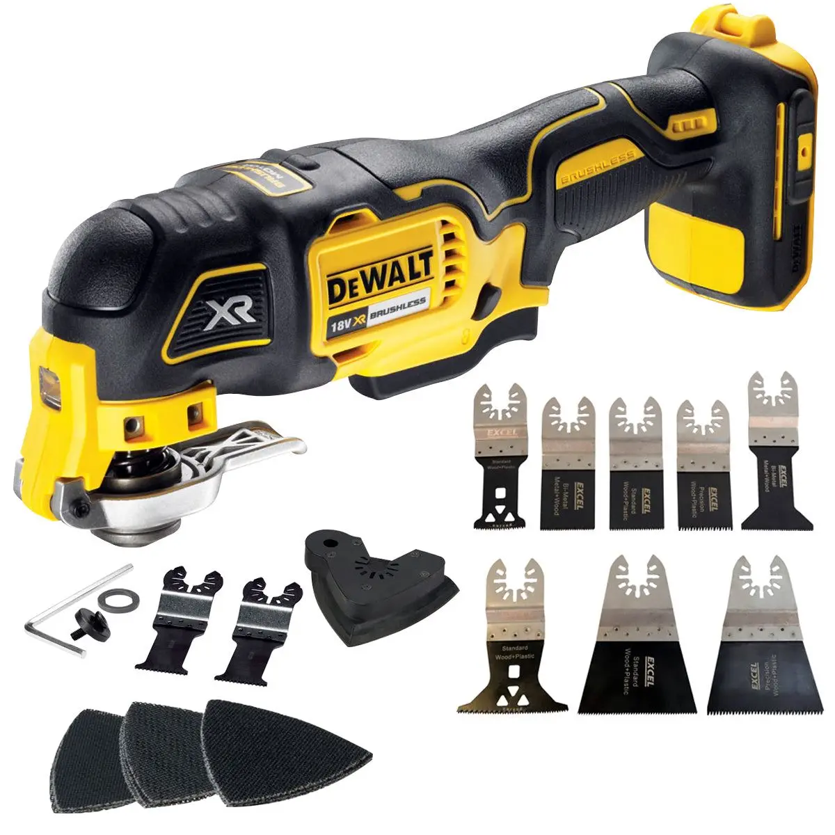 Dewalt Dcs355n 18V Brushless Oscillating Multitool With 8 Piece Accessories Set 1