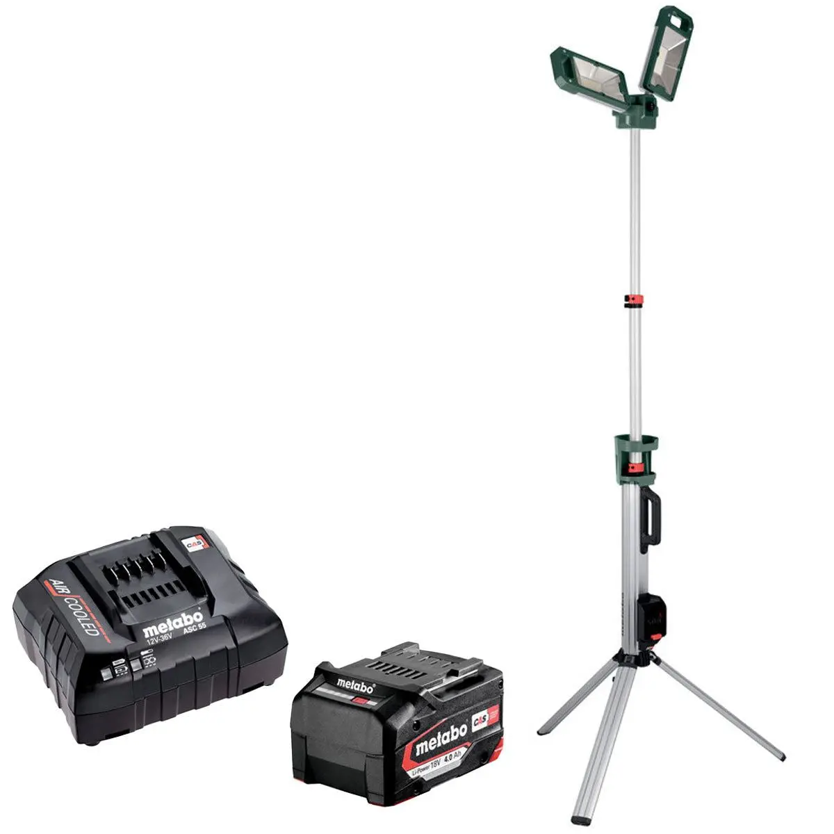 Metabo Bsa 18 Led 5000 Duo-S 18V Tripod Site Light With 1 X 4.0Ah Battery & Charger 1