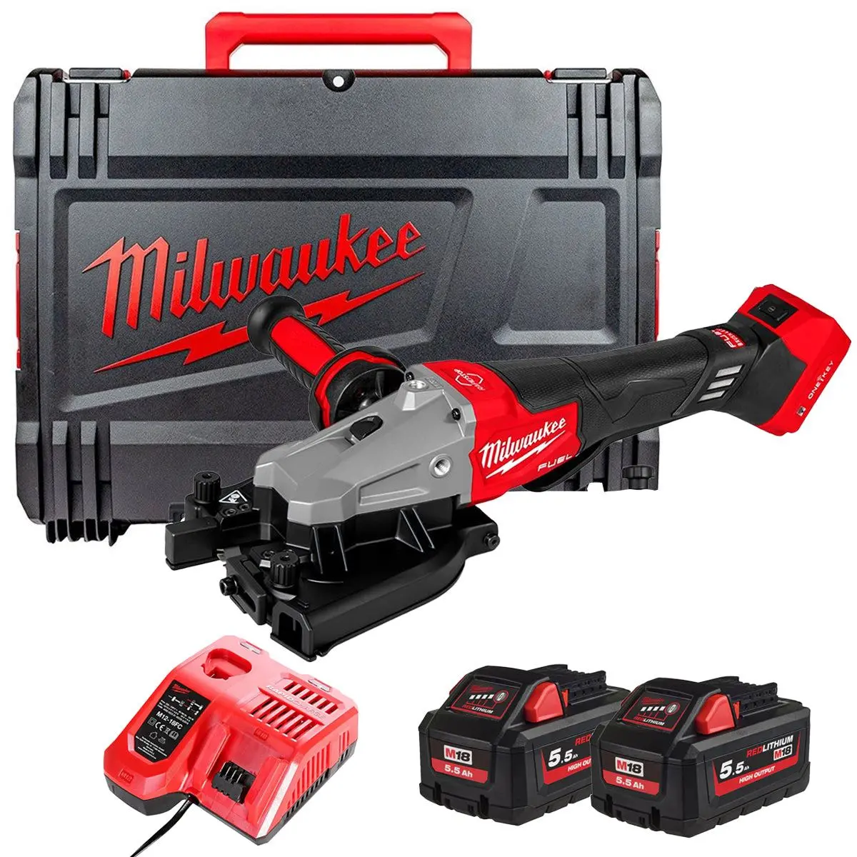 Milwaukee M18frbco32-0X 18V M18 Fuel Rebar Cutter With 2 X 5.5Ah Battery Charger & Case 1