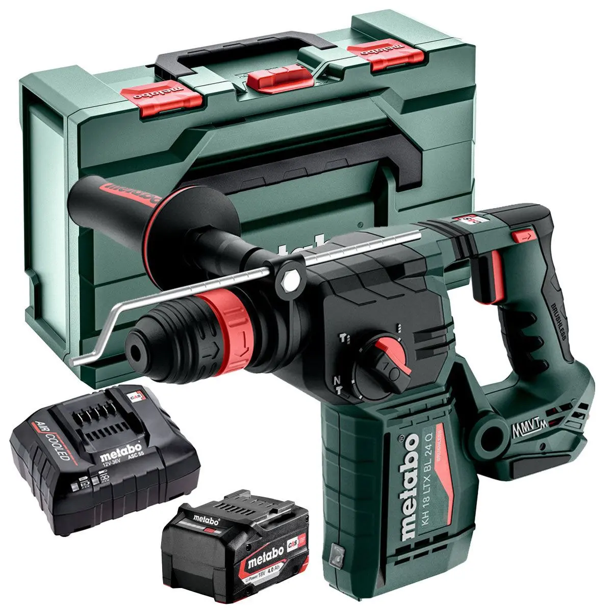 Metabo Kh 18 Ltx Bl 24 Q 18V Brushless Sds+ Combination Hammer Drill With 1 X 4.0Ah Battery Charger & Metabox 1