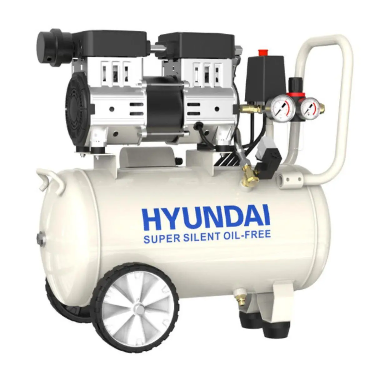 Hyundai Hy7524x 24L Oil Free Low Noise Portable Air Compressor 118Psi Direct Drive 230V/750W 1