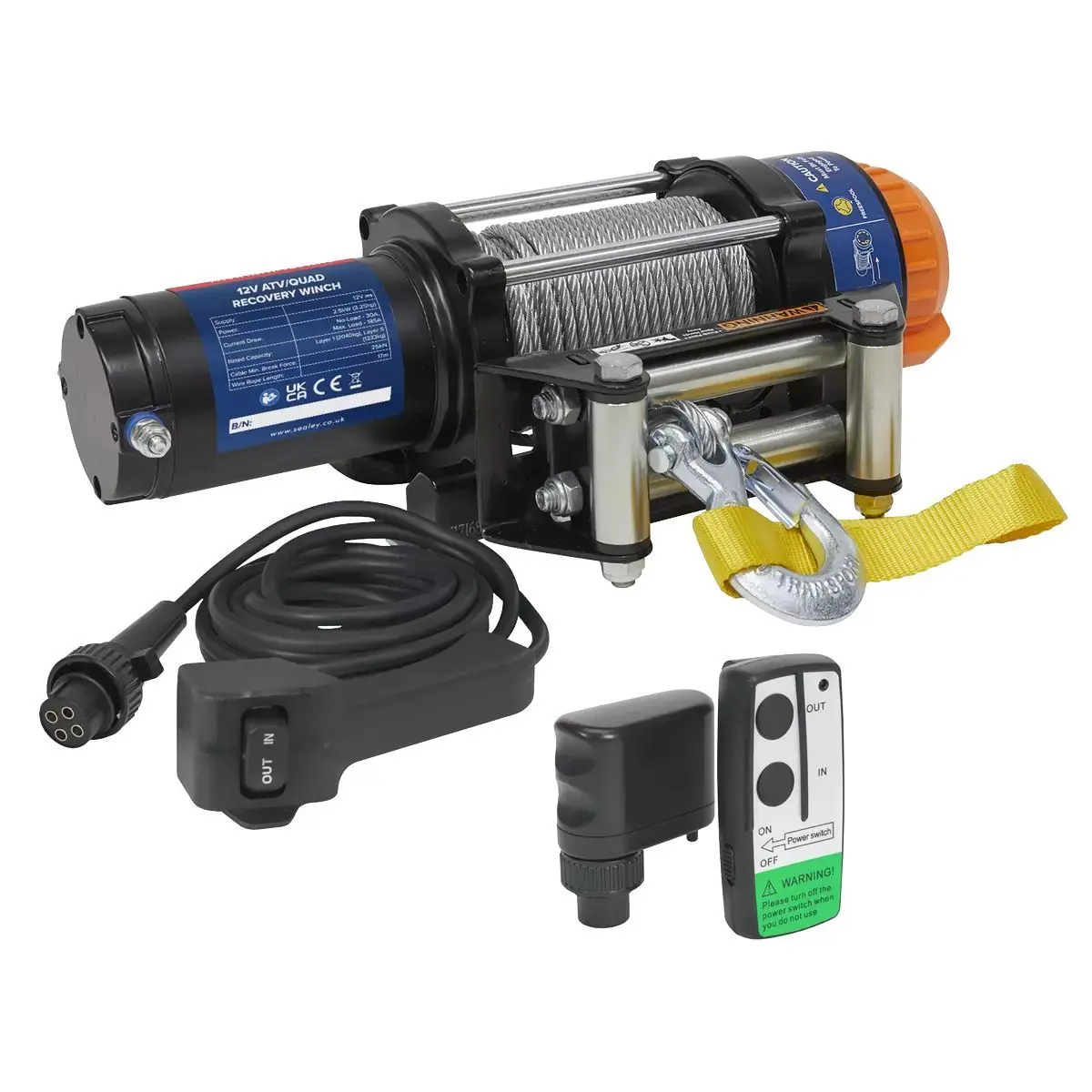 Sealey Atv2040 12V Wireless Winch Combo Kit 2.5Kw 1