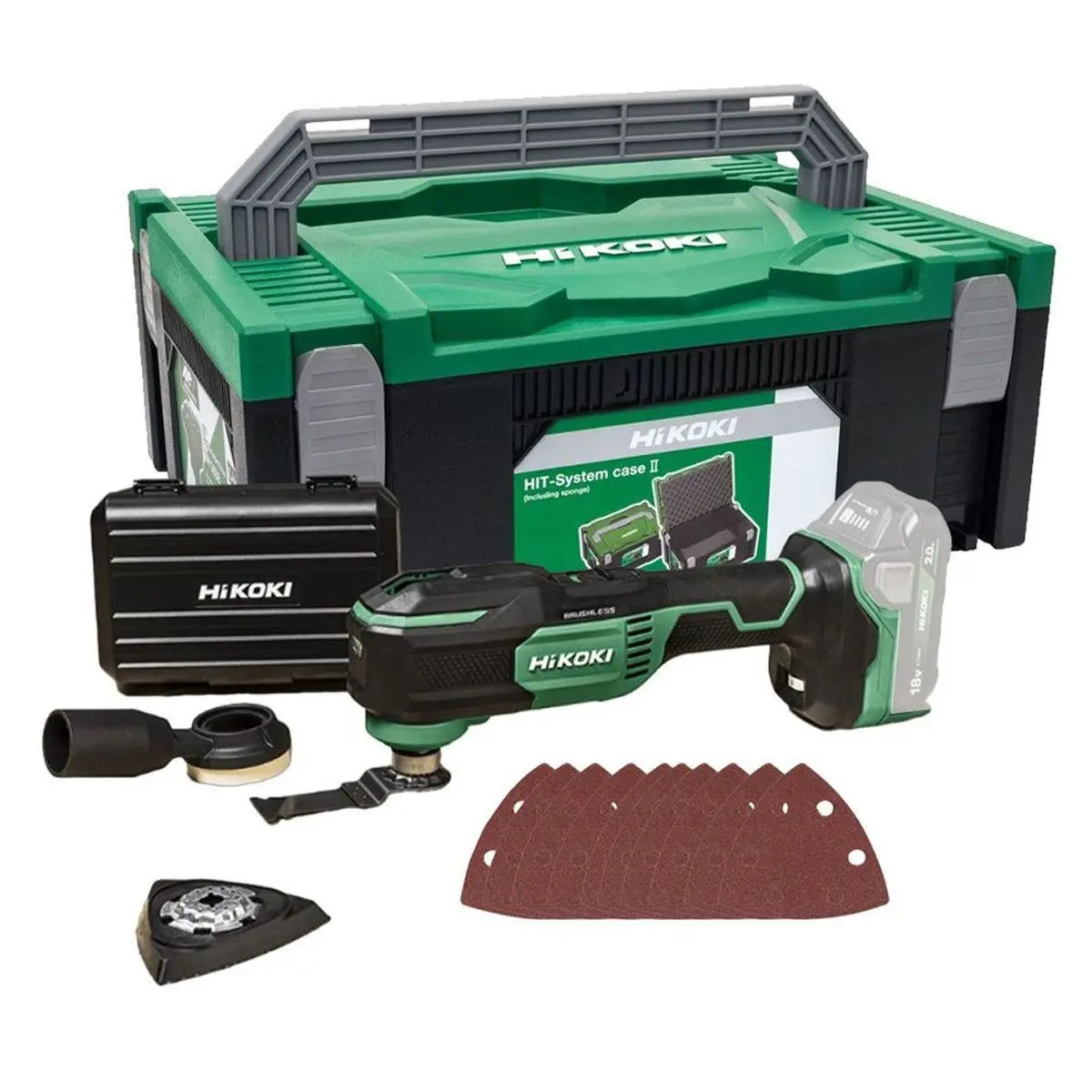 Hikoki Cv18daw2z 18V Brushless Multi Tool Body Only With Accessories & Case 1