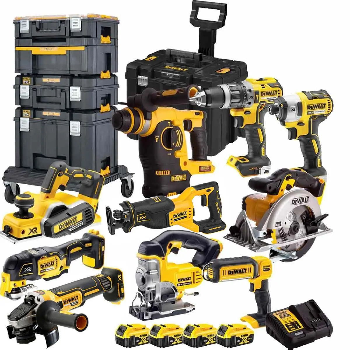 Dewalt Dewt4t10pt4 18V 4 X 5.0Ah Batteries Xr Li-Ion 10 Piece Tstak 2.0 Kit 1