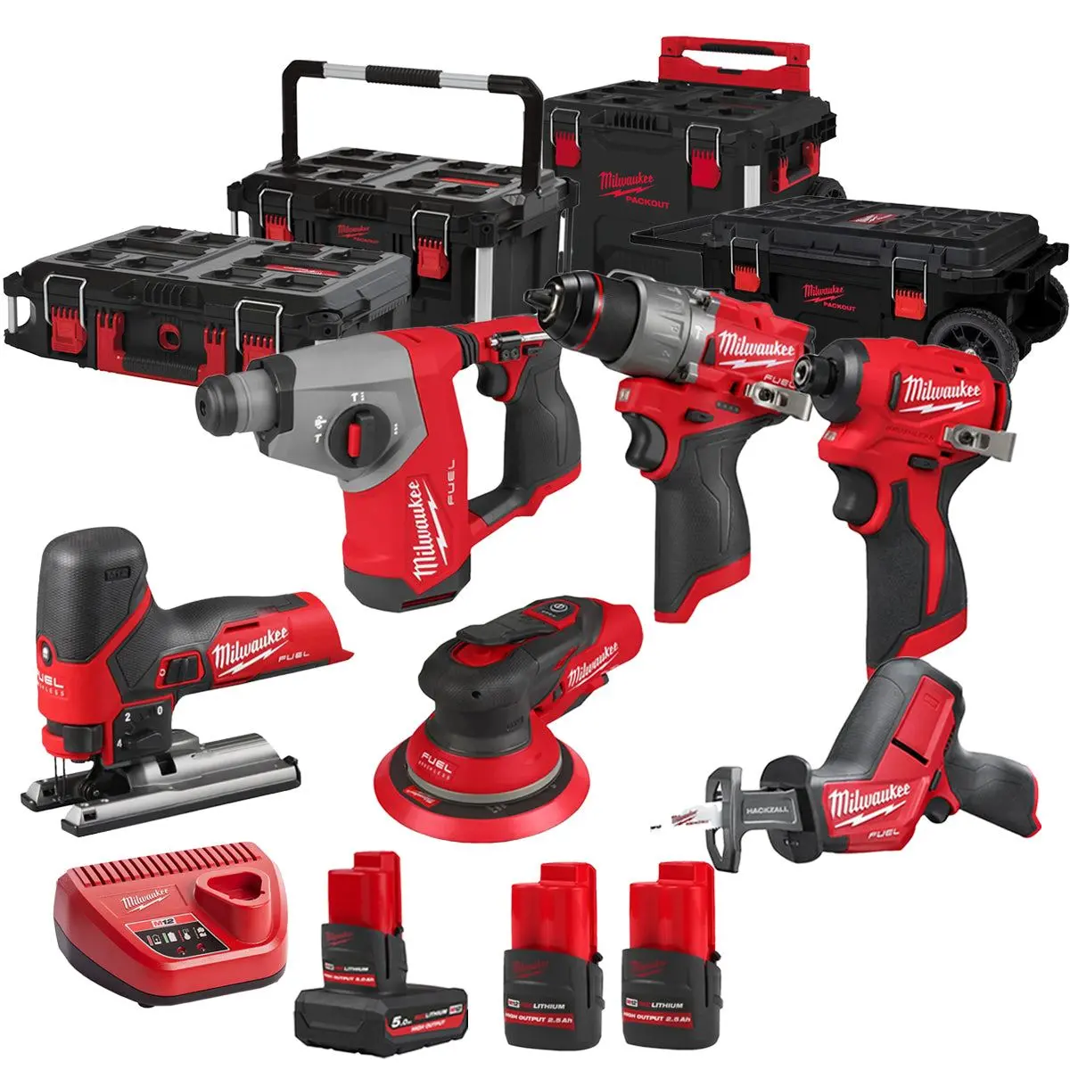 Milwaukee 12V 6 Piece Power Tool Kit With 3 X Batteries T4tkitm - 18497 1