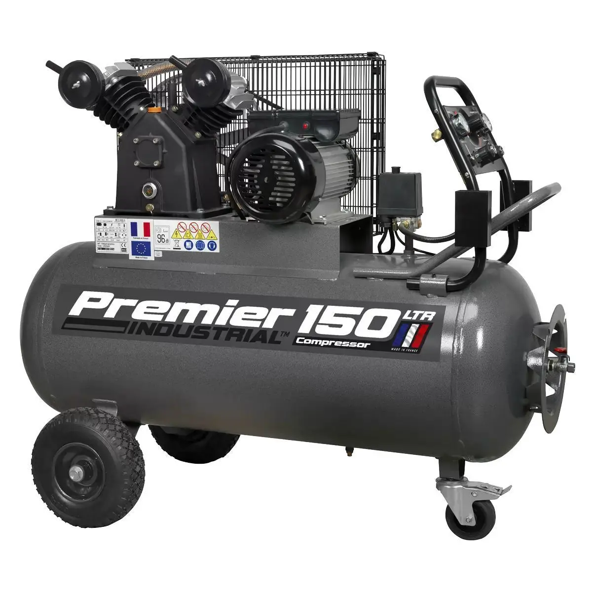 Sealey Sac3153b 150L Belt Drive Air Compressor With Front Control Panel 230V/16A 1