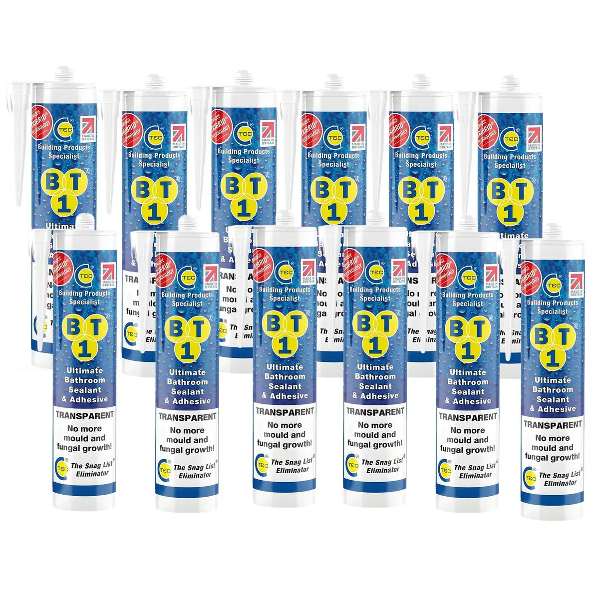 C-Tec Bt1 290Ml Ultimate Bathroom Sealant & Adhesive Transparent Pack Of 12 1