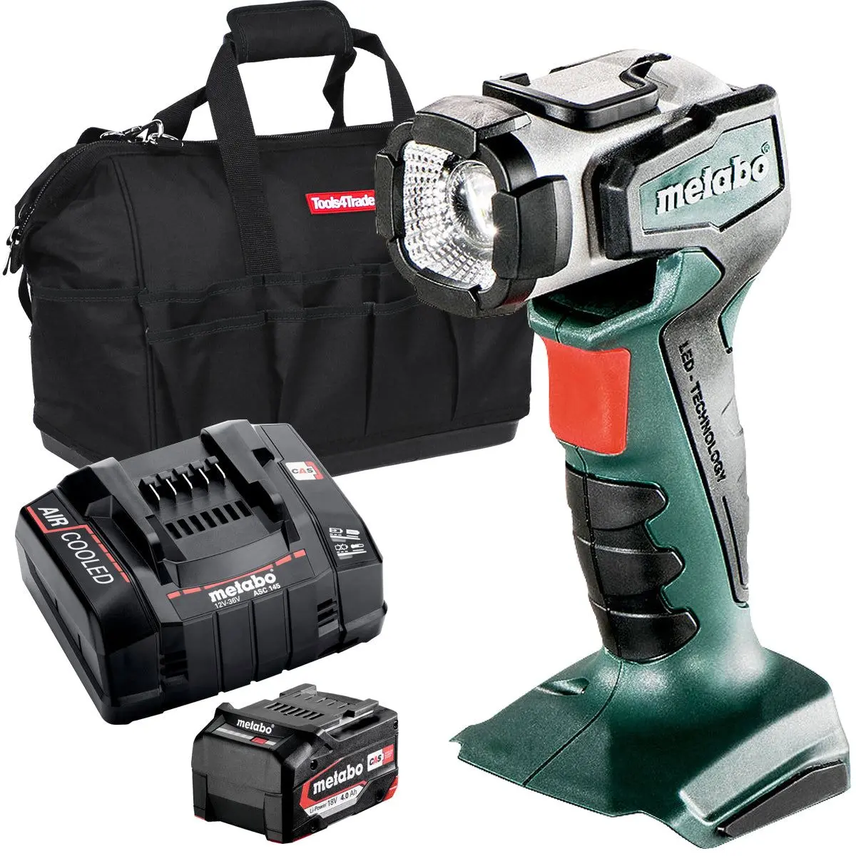 Metabo Ula 14.4-18 14.4-18V Portable Led Torch With 1 X 4.0Ah Battery Charger & Bag 1