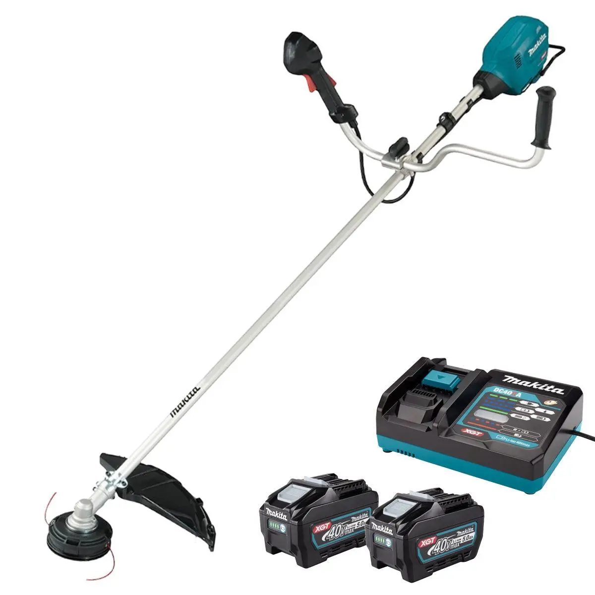 Makita Ur013gt206 40Vmax Xgt Brushless Brush Cutter With 2 X 5.0Ah Batteries & Charger 1