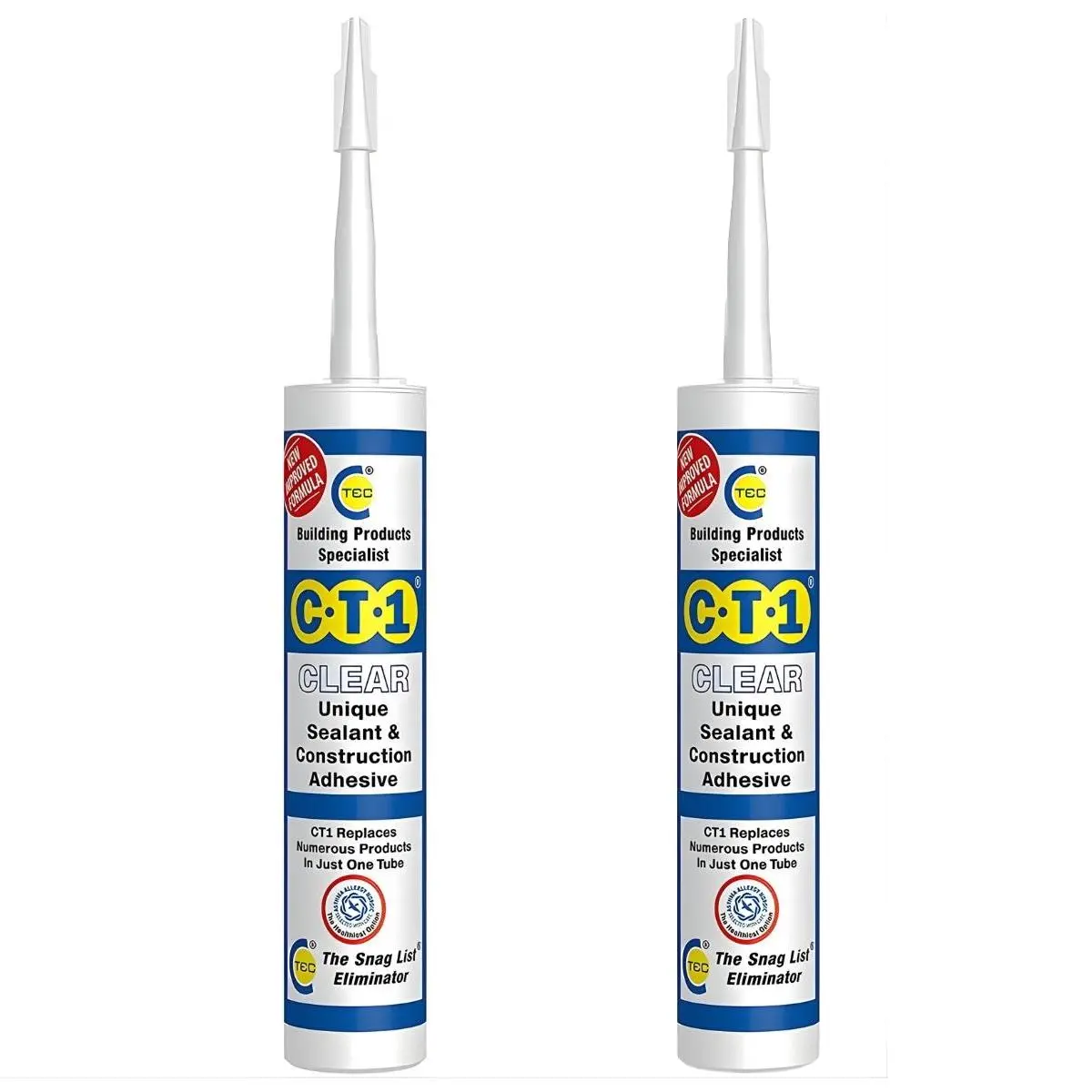 C-Tec Ct1 290Ml Unique Sealant & Construction Adhesive Clear Pack Of 2 1