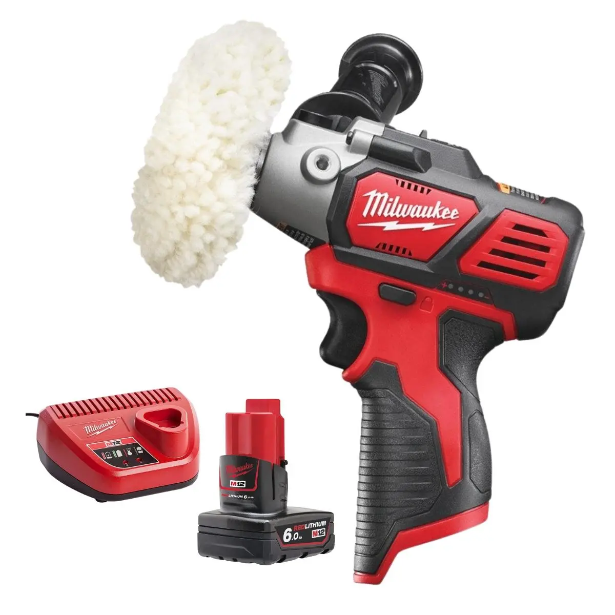 Milwaukee M12bps-0 12V Compact Polisher / Sander With 1 X 6.0Ah Battery & Charger 1
